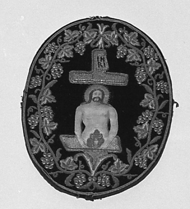 Cristo in pietà (emblema di confraternita, opera isolata) - manifattura novarese (prima metà sec. XIX)