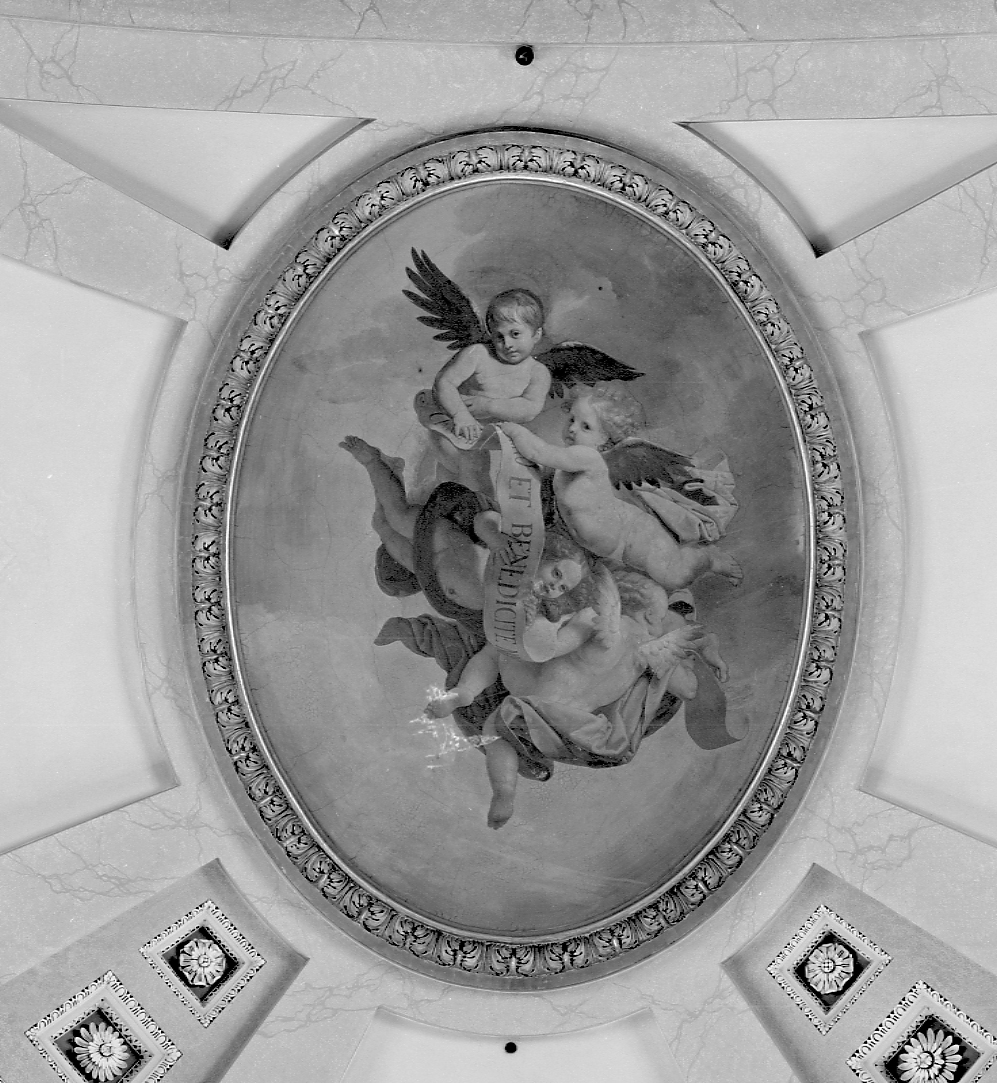angioletti reggicartiglio (dipinto, opera isolata) di Sala Vitale (secondo quarto sec. XIX)