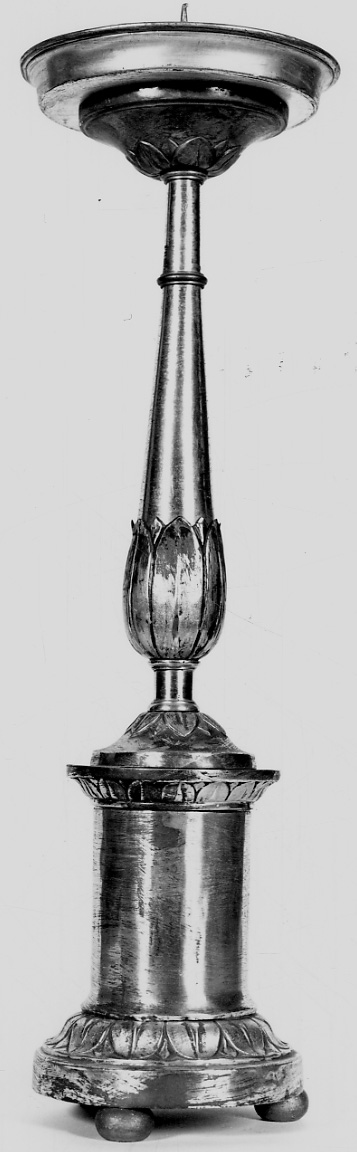 candeliere da chiesa, serie - bottega lombarda (primo quarto sec. XIX)