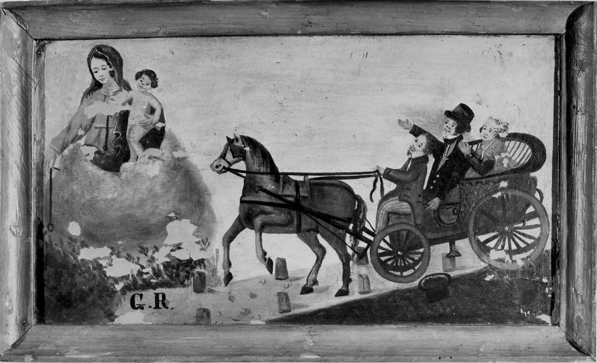 Intervento della Madonna della Cintola per sventare un incidente (ex voto, opera isolata) - ambito oleggese (prima metà sec. XIX)