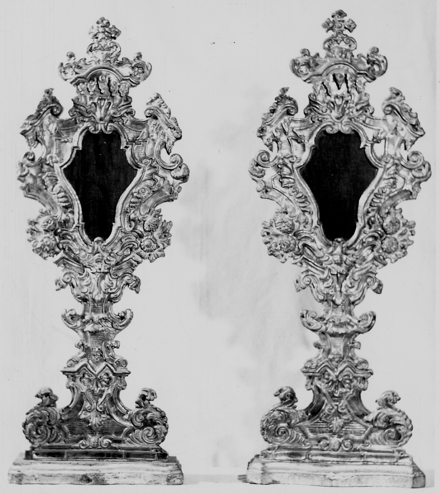 reliquiario - a ostensorio, coppia - bottega lombarda (seconda metà sec. XVIII)