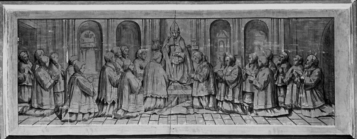 episodi della vita di San Carlo Borromeo (decorazione pittorica, elemento d'insieme) di Bianchi Giovanni, De Giorgi Giuseppe (inizio sec. XX)