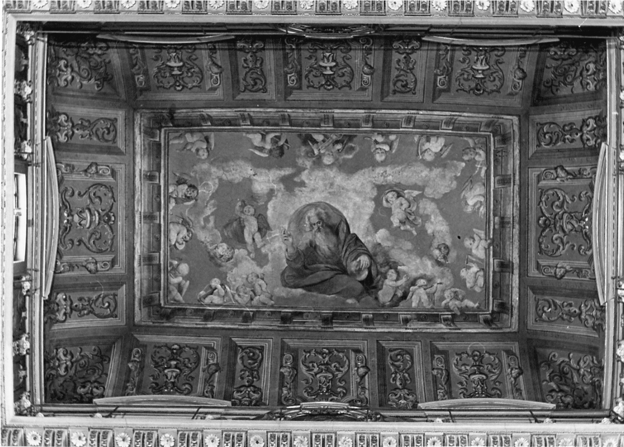 decorazione plastico-pittorica, opera isolata di Caccia Guglielmo detto Moncalvo (attribuito) (primo quarto, fine sec. XVII, sec. XIX)