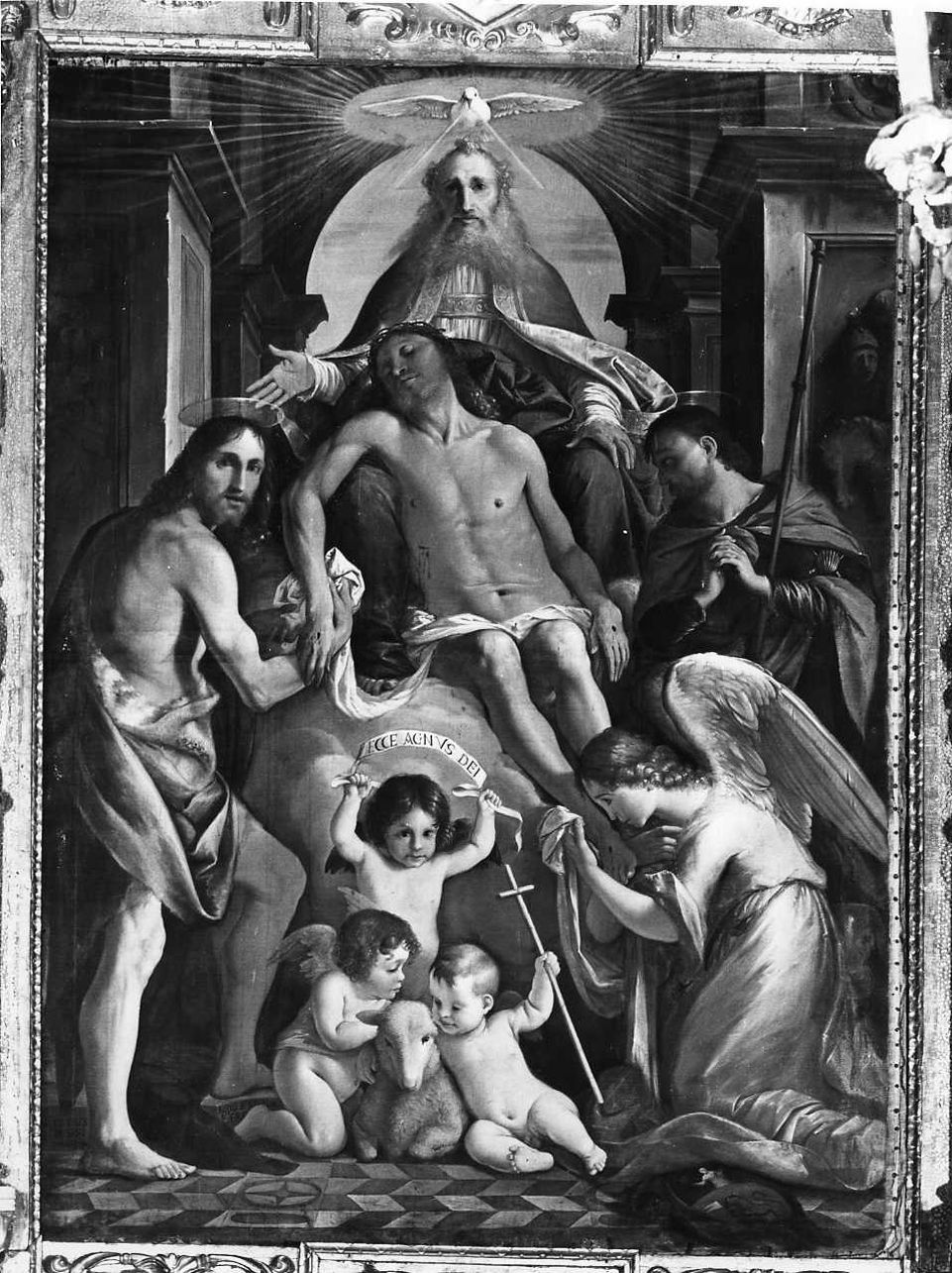 Trinità e santi (dipinto, opera isolata) di Paolini Pietro (prima metà sec. XVII)
