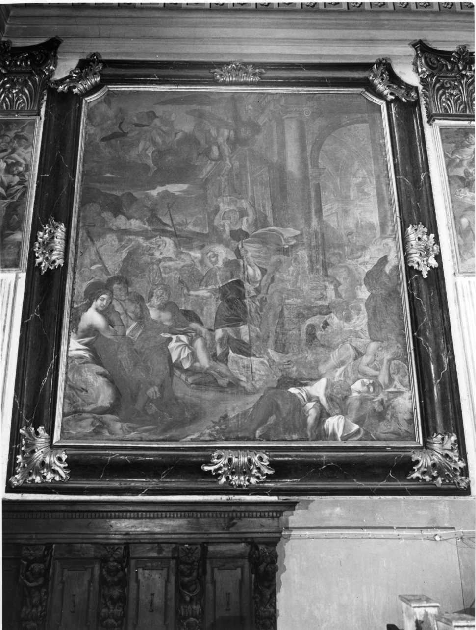 San Rocco guarisce gli appestati (dipinto, opera isolata) di Bonola Giorgio (ultimo quarto sec. XVII)