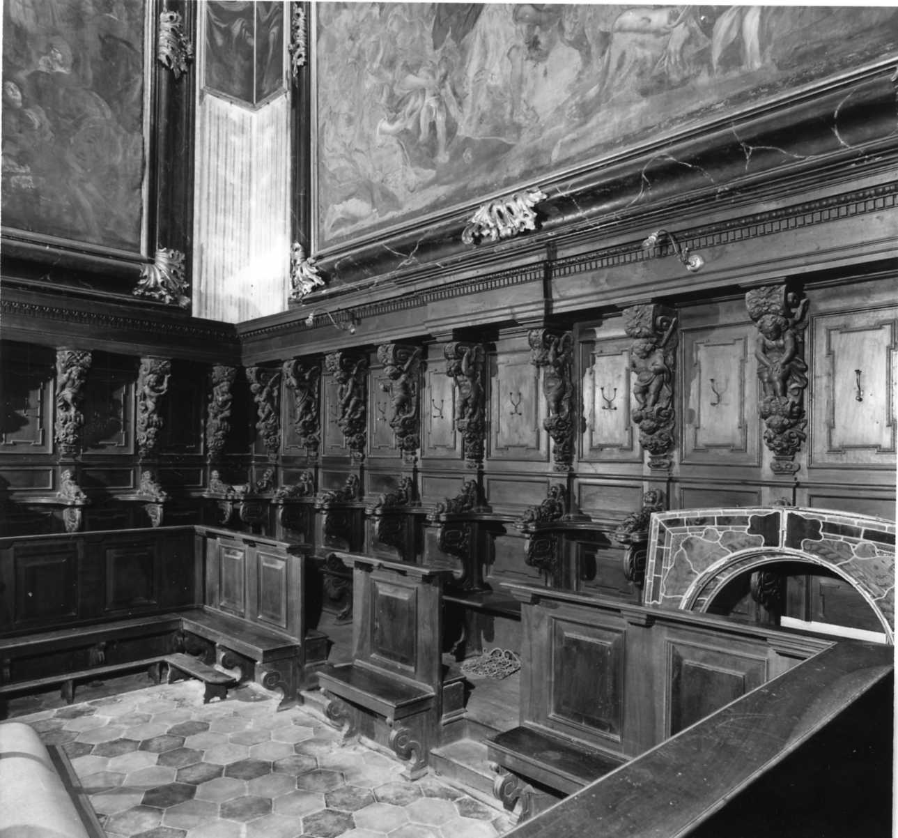 stalli del coro, insieme - bottega novarese (metà sec. XVII)