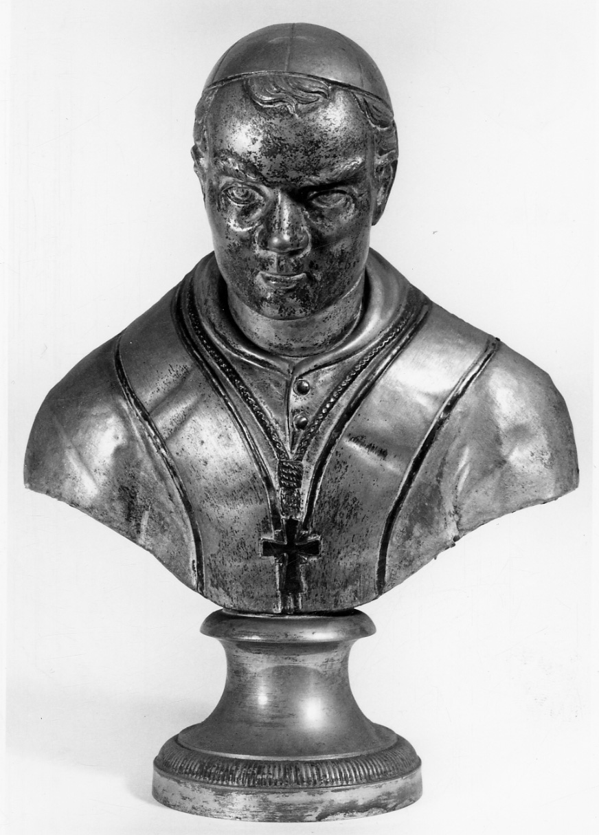 Santo papa (busto, opera isolata) - bottega novarese (fine/inizio secc. XIX/ XX)