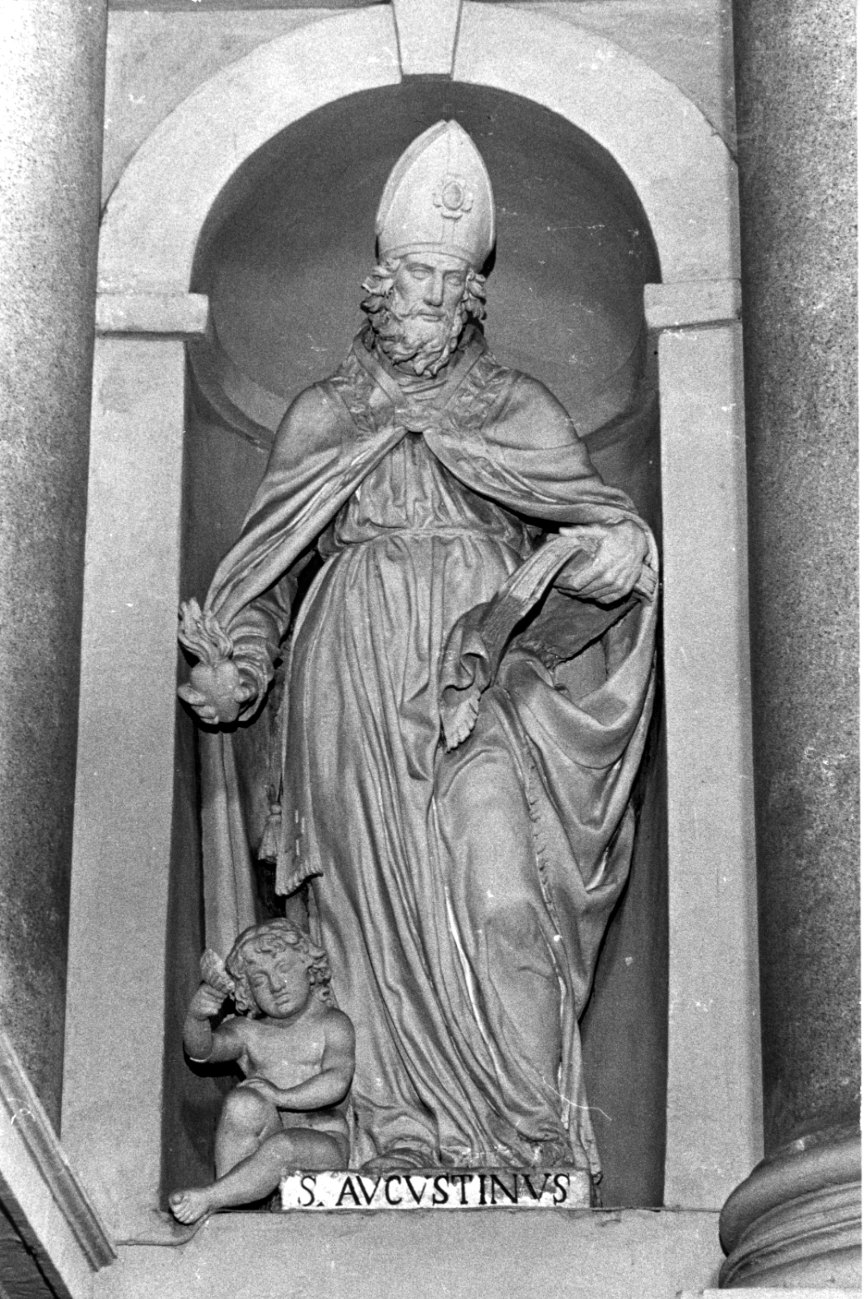 Sant'Agostino (scultura, opera isolata) di Rusca Grazioso (secondo quarto sec. XIX)