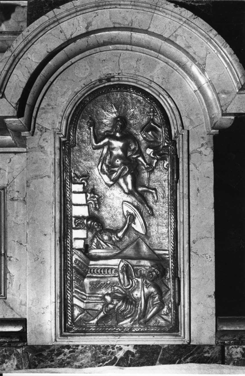 resurrezione di Cristo (sportello di tabernacolo, elemento d'insieme) - bottega novarese (prima metà sec. XVII)