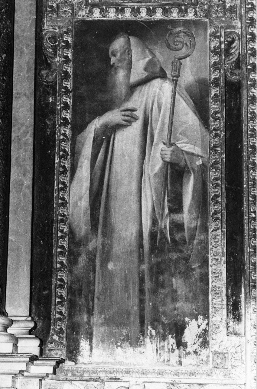 Sant'Odilone (decorazione plastico-pittorica, elemento d'insieme) di Mazzucchelli Pier Francesco detto Morazzone (primo quarto sec. XVII)