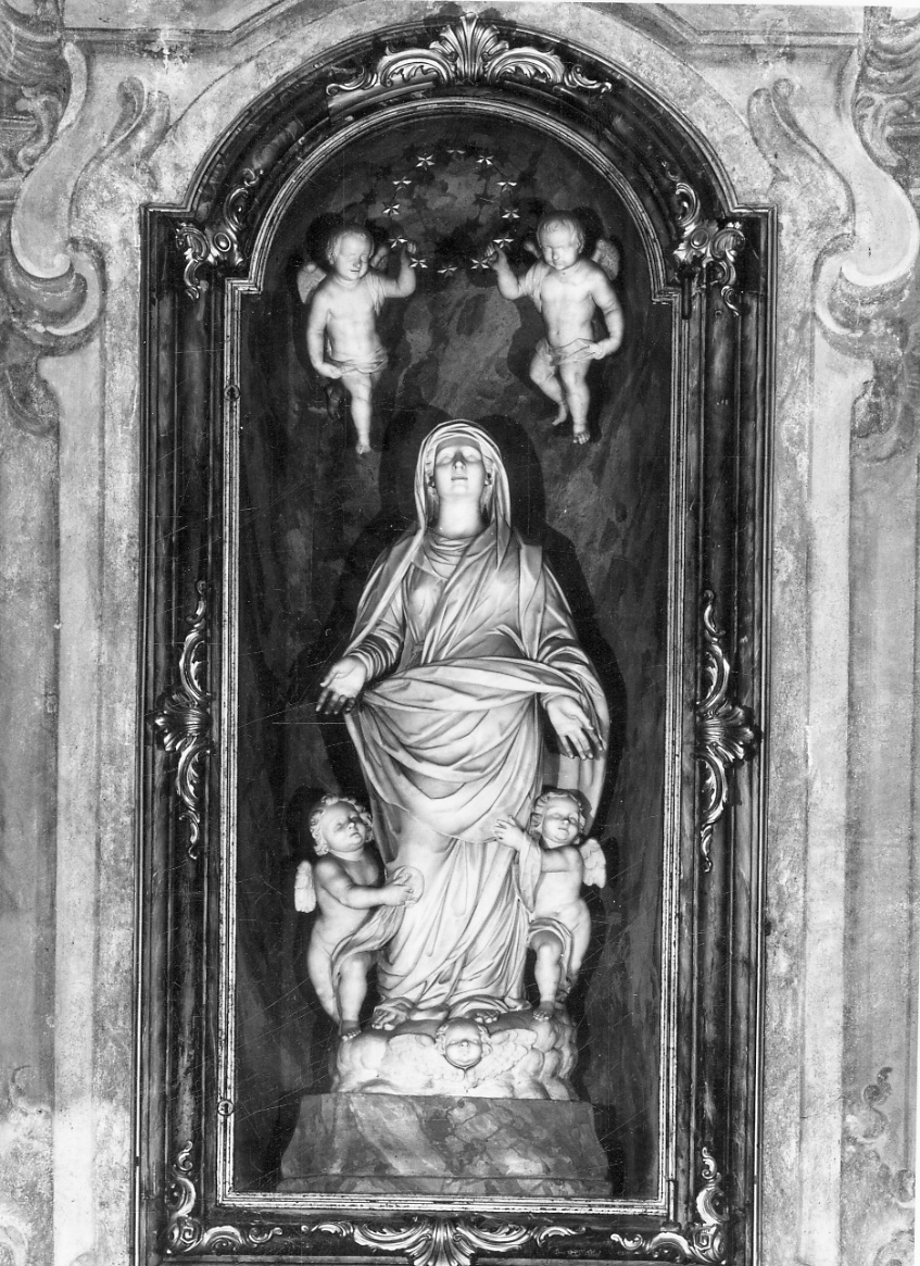 Madonna Assunta con angeli (gruppo scultoreo, opera isolata) - bottega lombarda (metà sec. XVII)