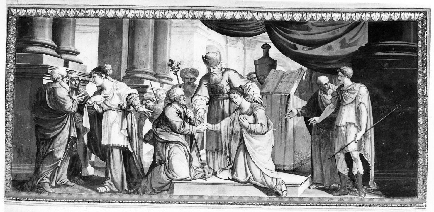 Sposalizio di Maria Vergine (dipinto) di Avondo Giovanni (secondo quarto sec. XIX)