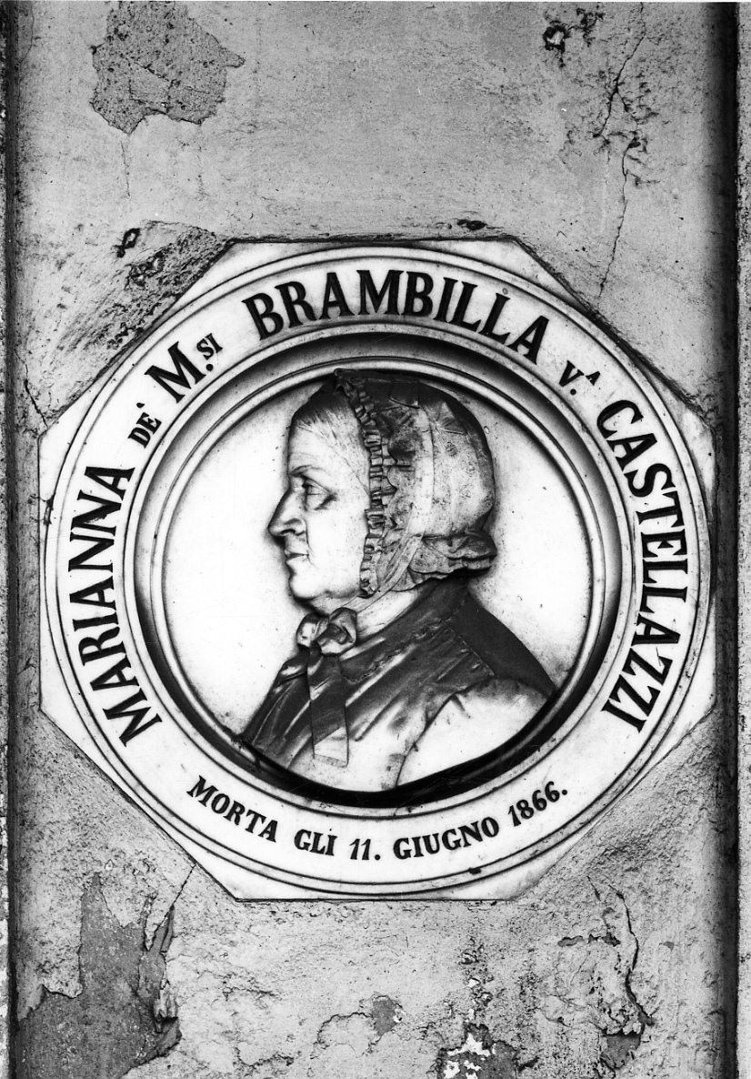 ritratto di Marianna Brambilla (scultura, opera isolata) di Colombo Gaudenzio (terzo quarto sec. XIX)