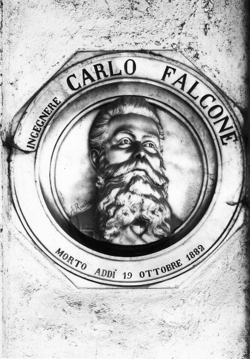 ritratto di Carlo Falcone (scultura, opera isolata) di Rossi Arturo (ultimo quarto sec. XIX)