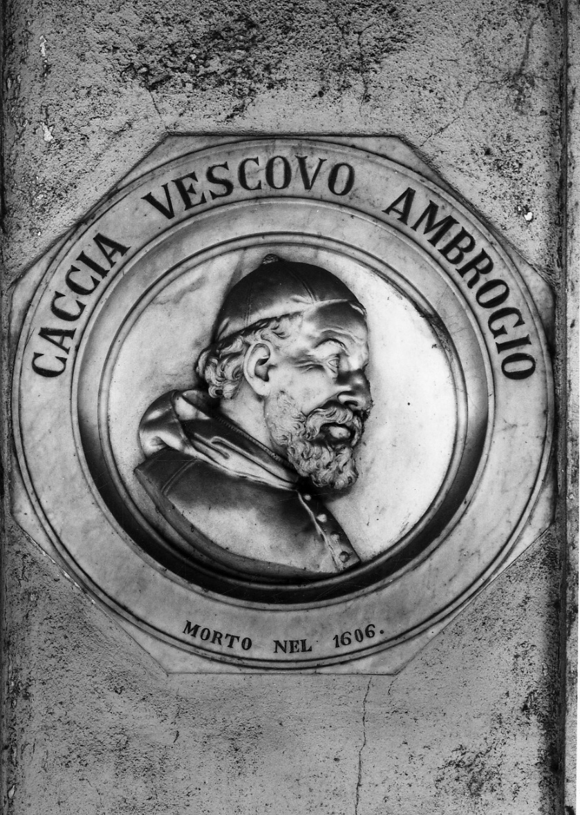 ritratto di Ambrogio Caccia (scultura, opera isolata) di Argenti Giuseppe (attribuito) (seconda metà sec. XIX)