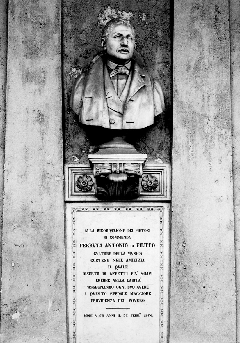 busto ritratto di Antonio Ferruta (scultura, opera isolata) di Argenti Giuseppe, Rossi Pietro (terzo quarto sec. XIX)