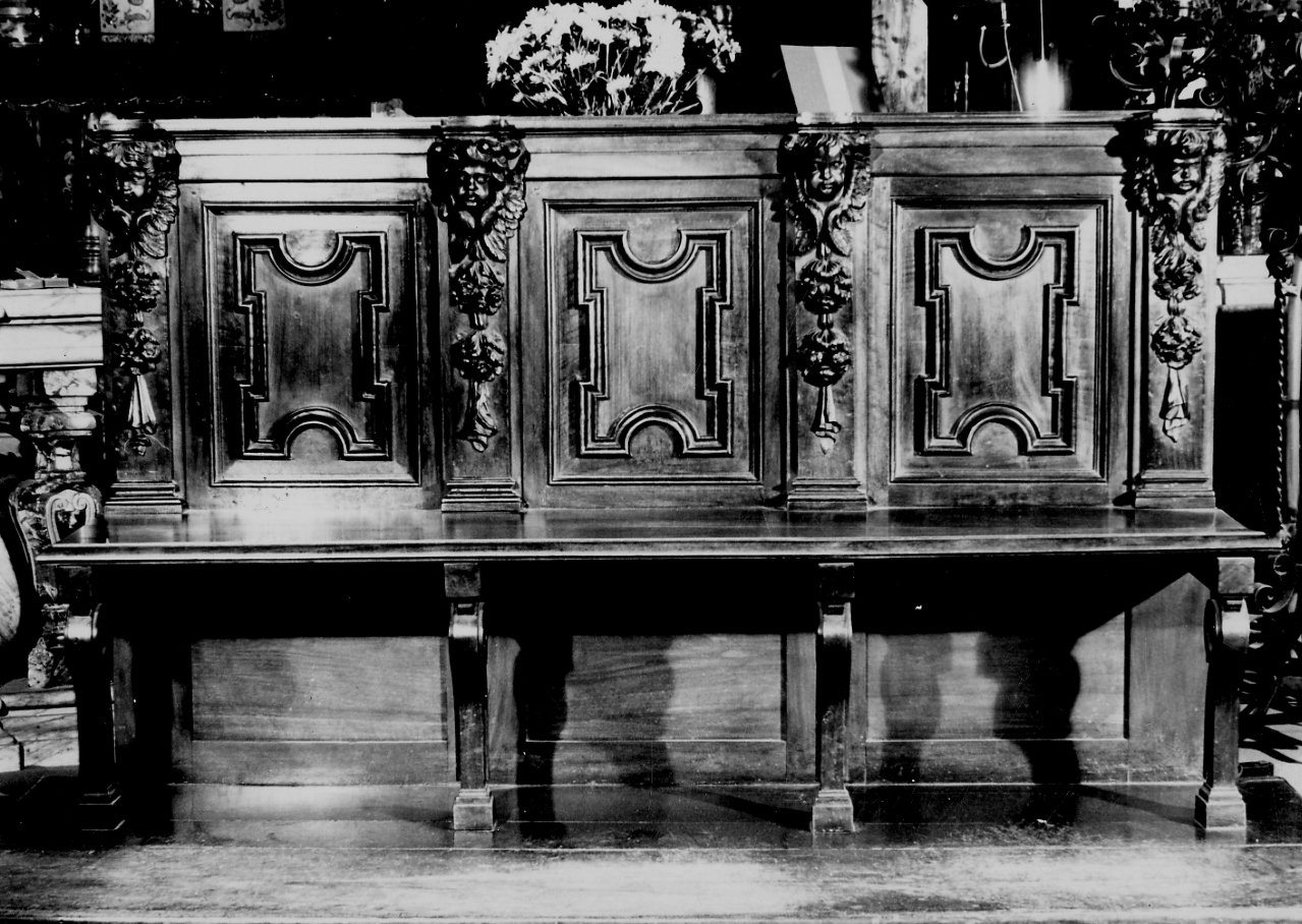 banco da chiesa, opera isolata di Cassetta Giovanni Luigi, Ugliengo Carlo Maria, Henon Lorenzo, Lamoene Francesco (primo quarto sec. XVIII)