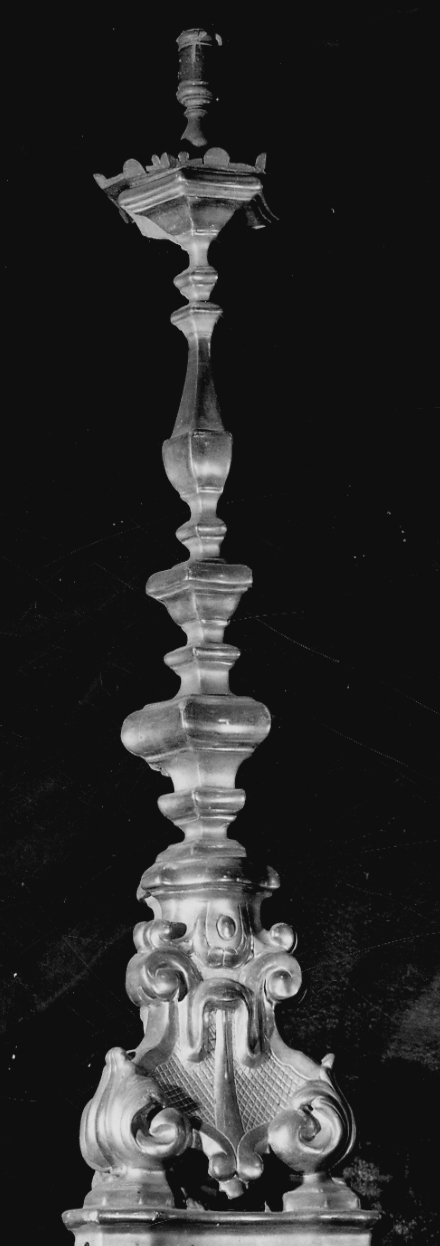 candeliere, serie - bottega piemontese (fine/inizio secc. XVIII/ XIX)