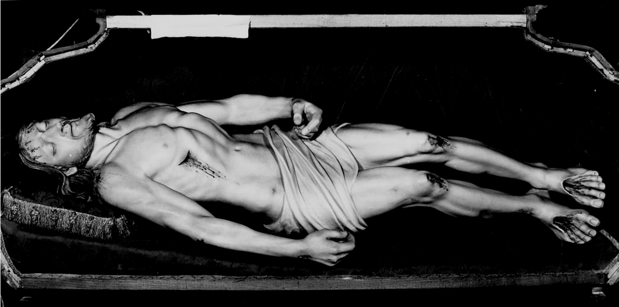 Cristo morto (statua, opera isolata) di Plura Carlo Giuseppe (attribuito) (prima metà sec. XVIII)