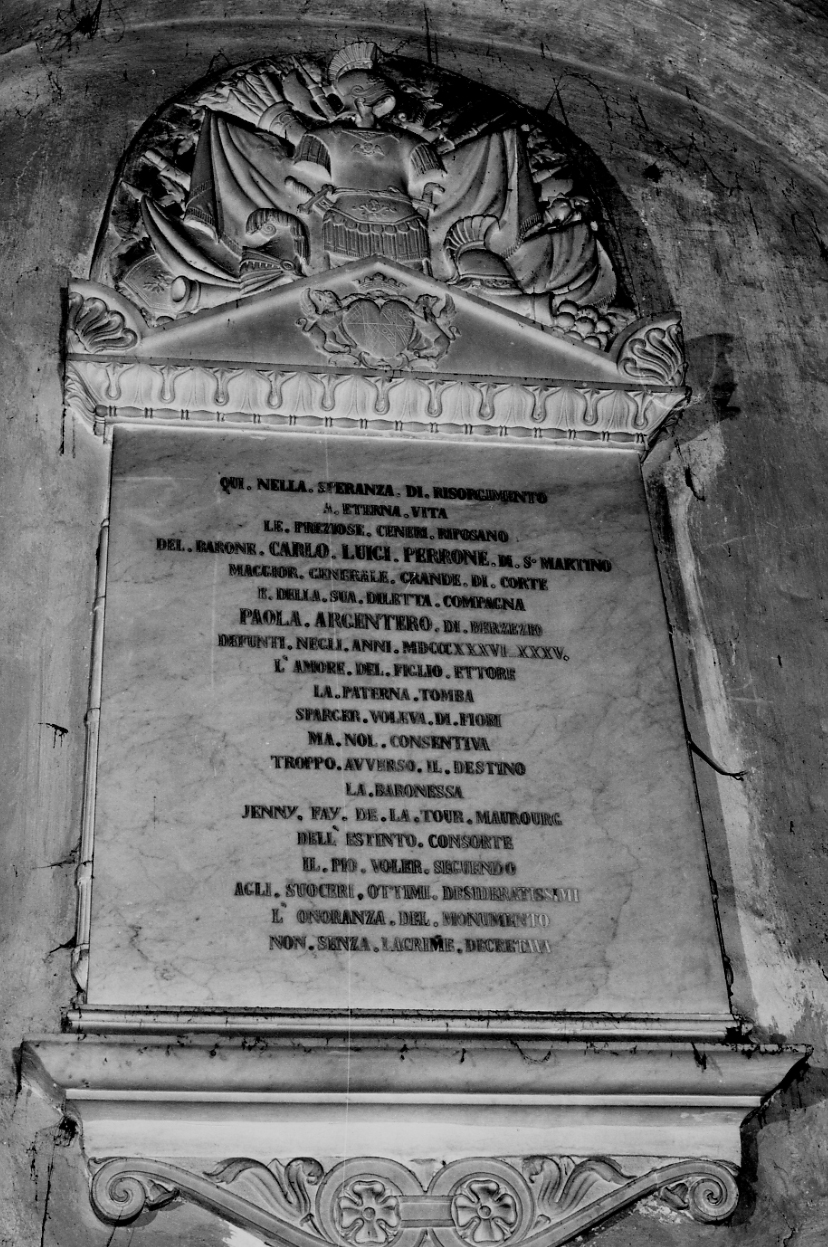 lapide commemorativa, opera isolata - bottega piemontese (metà sec. XIX)