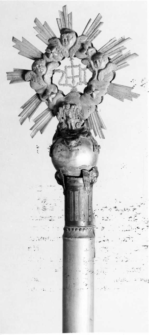 mazza processionale, opera isolata - bottega piemontese (seconda metà sec. XIX)