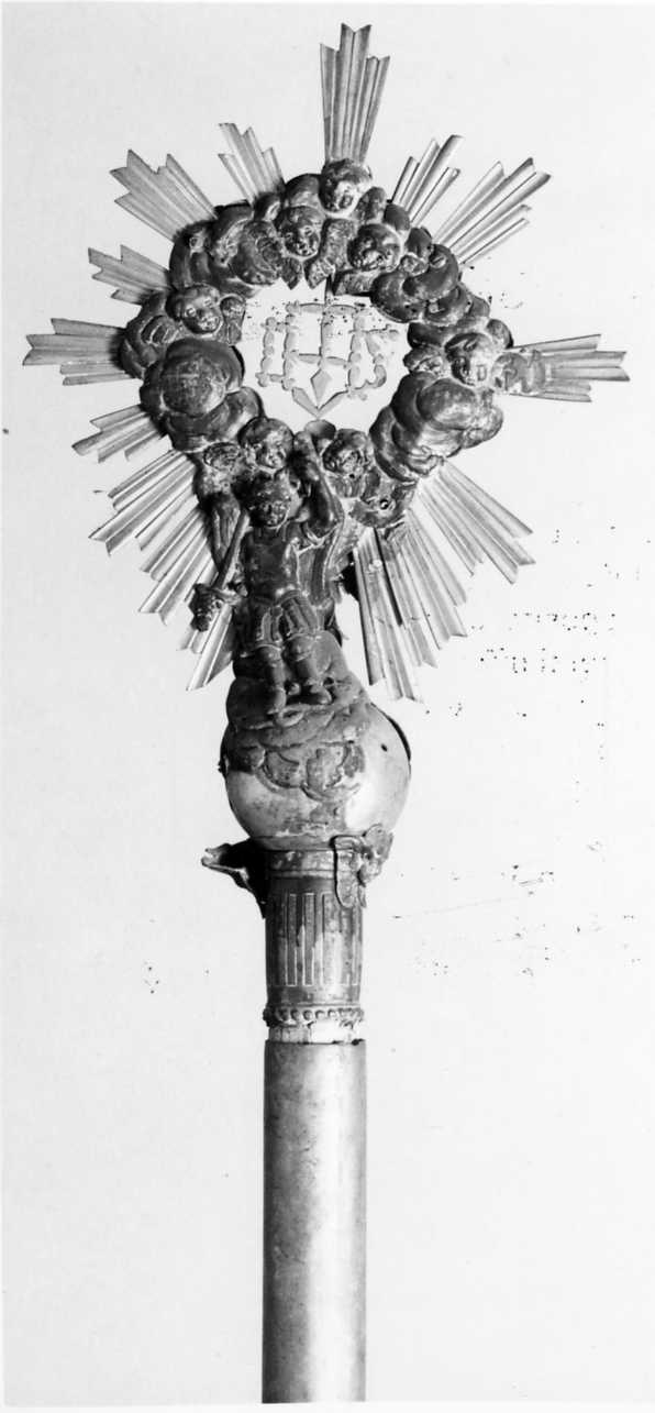 mazza processionale, serie - bottega piemontese (metà sec. XIX)