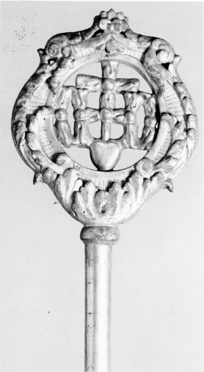 mazza processionale, coppia - bottega piemontese (seconda metà sec. XVIII)