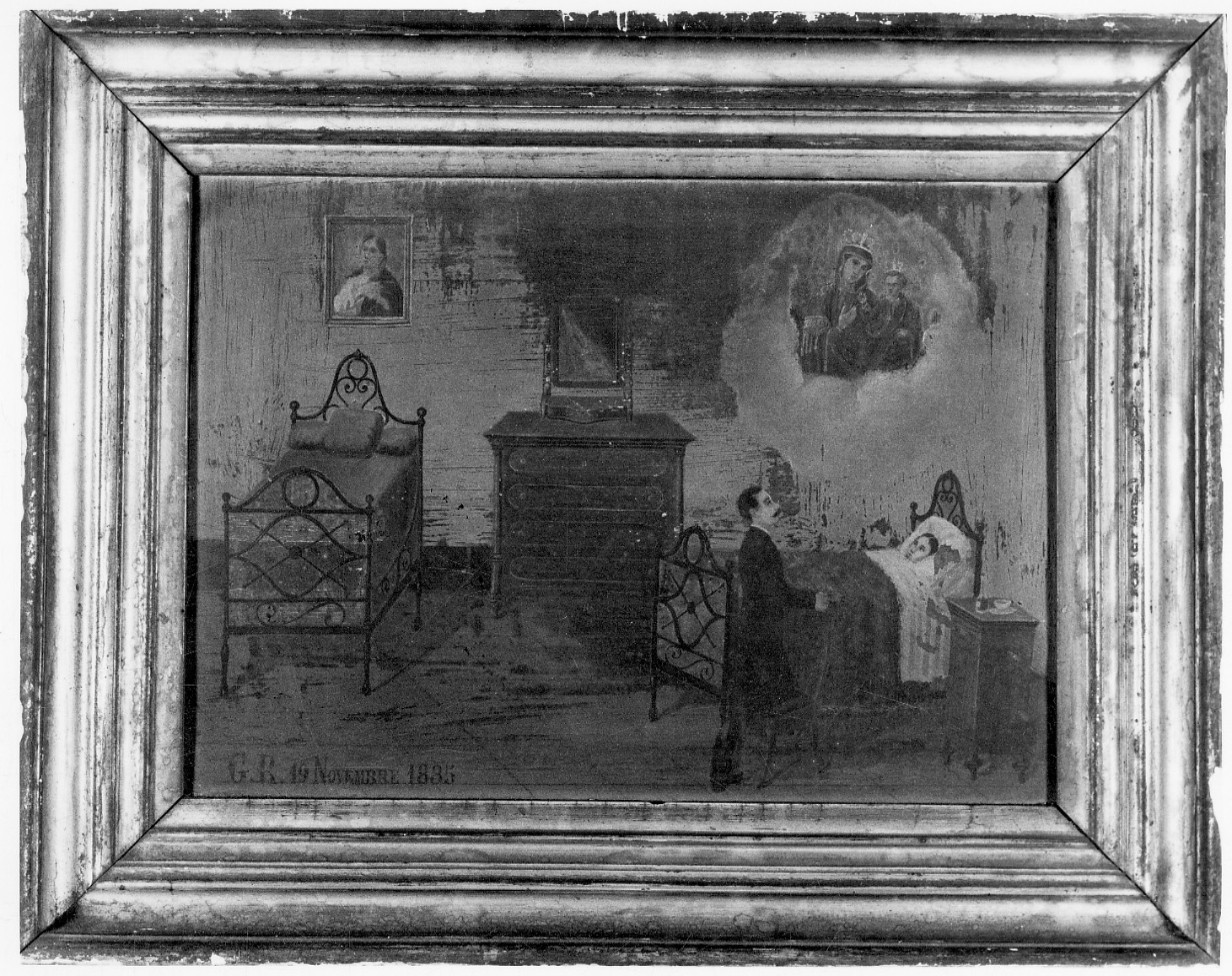 Intervento della Madonna della Consolata per guarigione (ex voto, opera isolata) - ambito piemontese (fine sec. XIX)