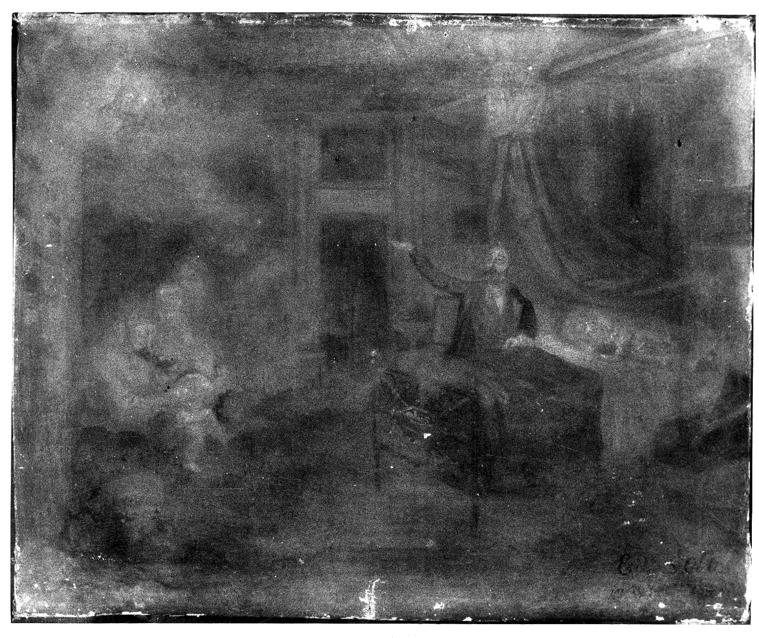 Intervento della Madonna della Consolata per guarigione (ex voto, opera isolata) - ambito piemontese (secondo quarto sec. XIX)