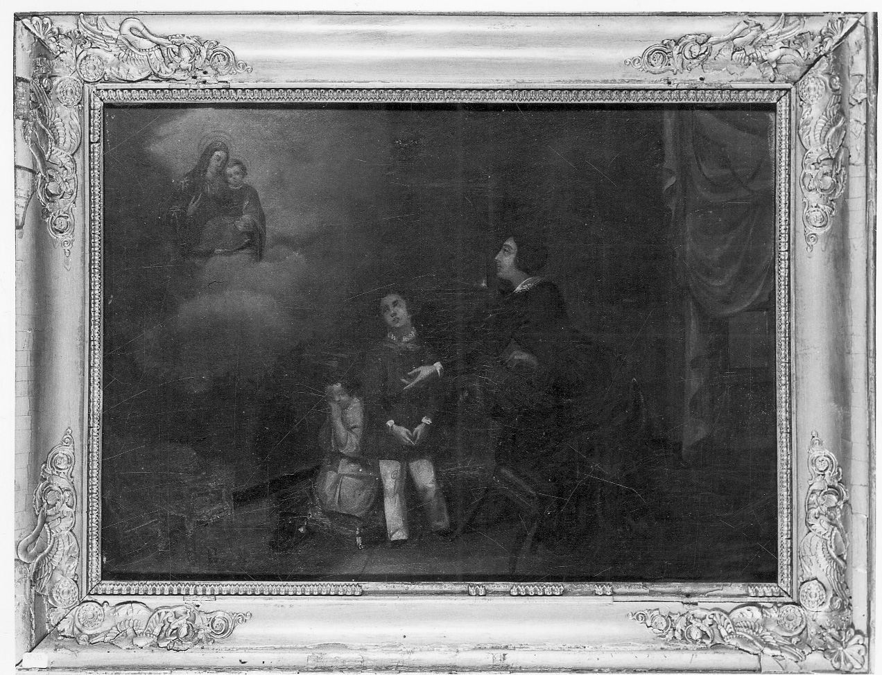 Intervento della Madonna della Consolata (ex voto, opera isolata) di Gonin Enrico (maniera) (metà sec. XIX)