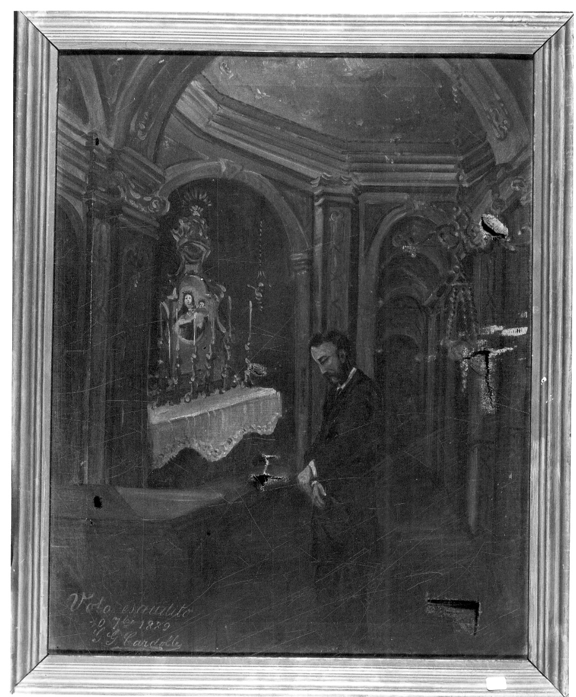 Intervento della Madonna della Consolata e di Maria Ausiliatrice per sventare un incidente (ex voto, opera isolata) - ambito piemontese (ultimo quarto sec. XIX)