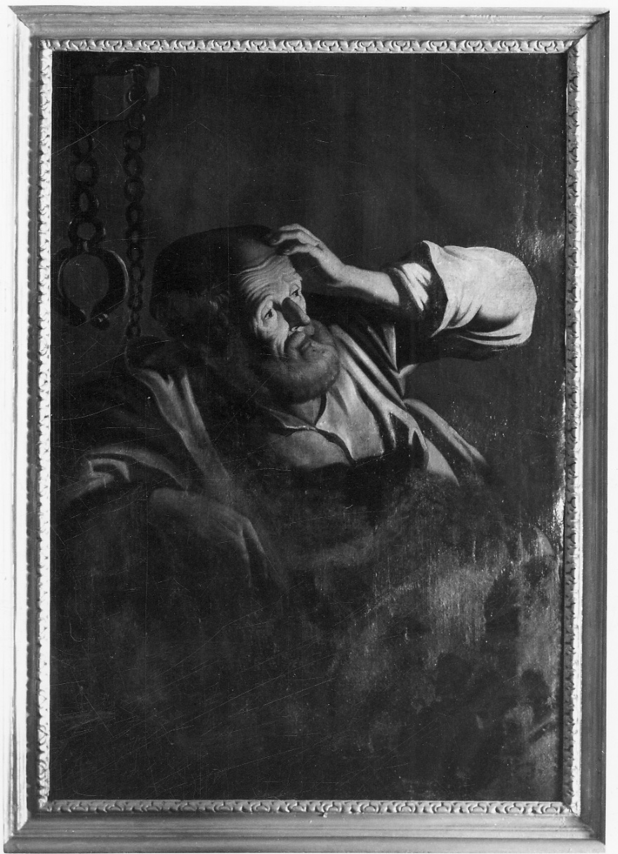 San Pietro liberato dal carcere da un angelo (dipinto, frammento) - ambito piemontese (seconda metà sec. XVII)