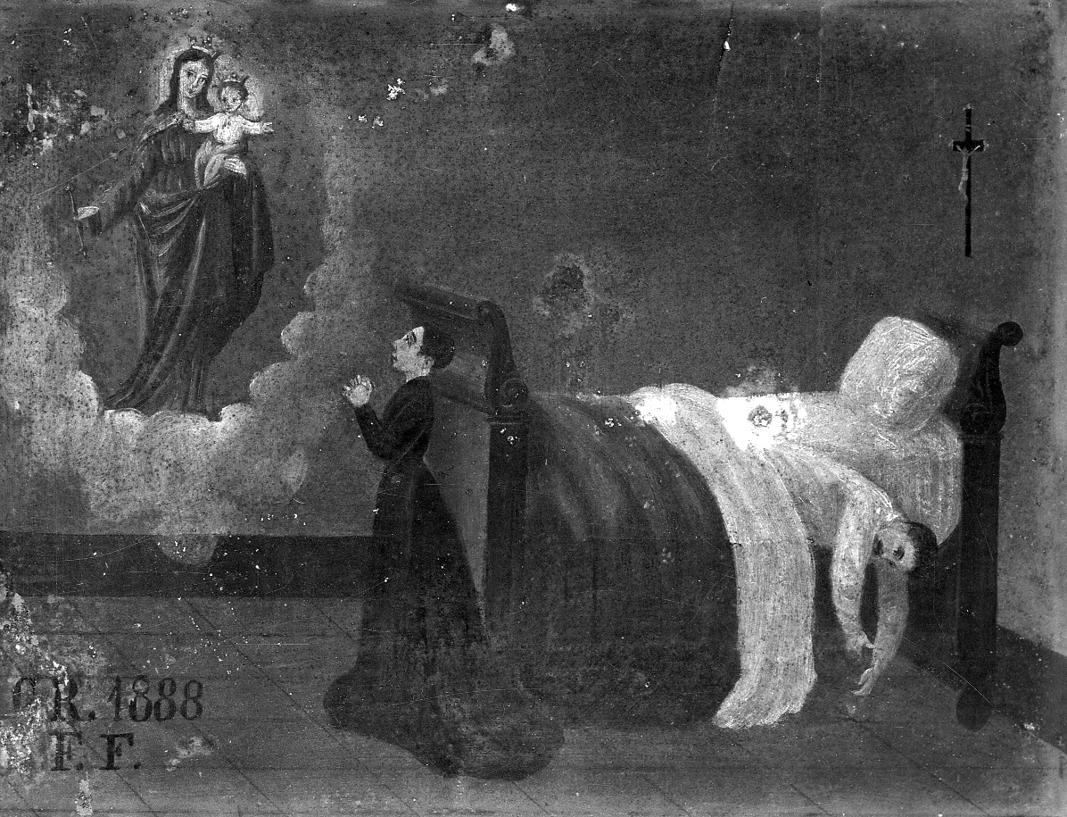 Intervento di Maria Ausiliatrice per guarigione (ex voto, opera isolata) - ambito torinese (ultimo quarto sec. XIX)