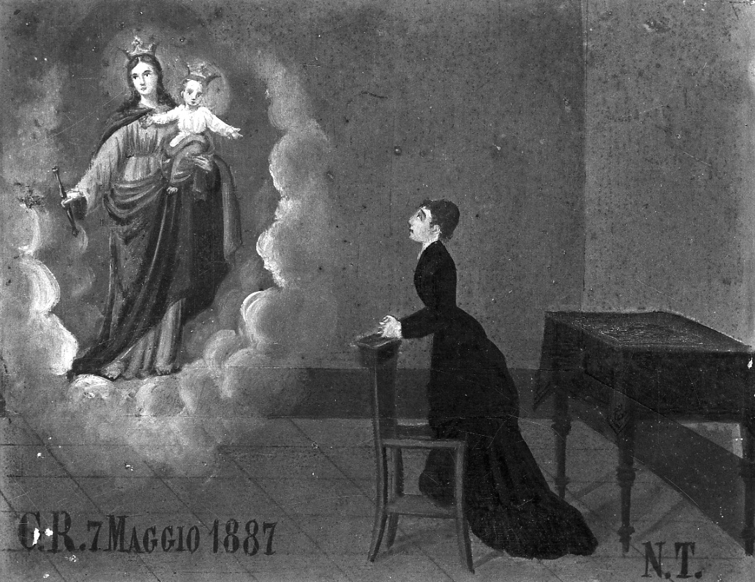 Intervento di Maria Ausiliatrice (ex voto, opera isolata) - ambito piemontese (ultimo quarto sec. XIX)
