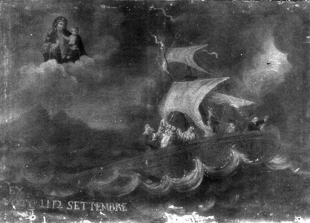 Intervento della Madonna della Consolata per salvare da un naufragio (ex voto, opera isolata) - ambito Italia nord-occidentale (inizio sec. XVIII)
