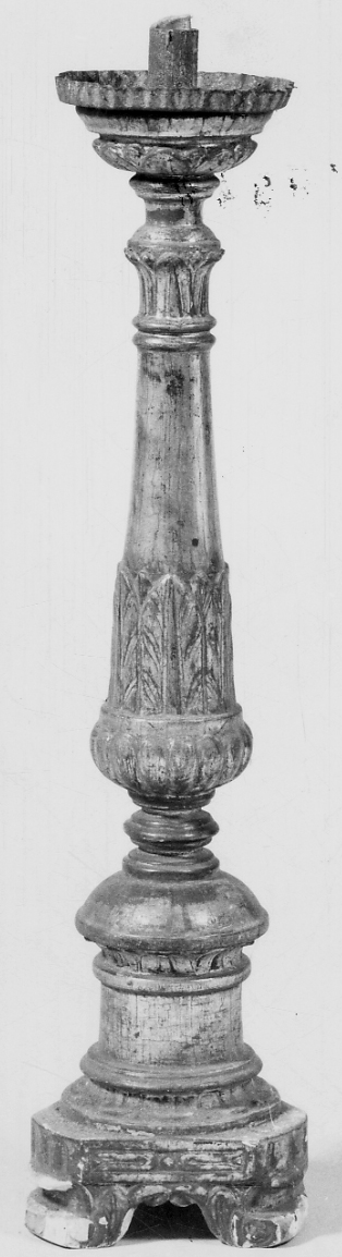 candeliere da chiesa, insieme - bottega piemontese (prima metà sec. XIX)