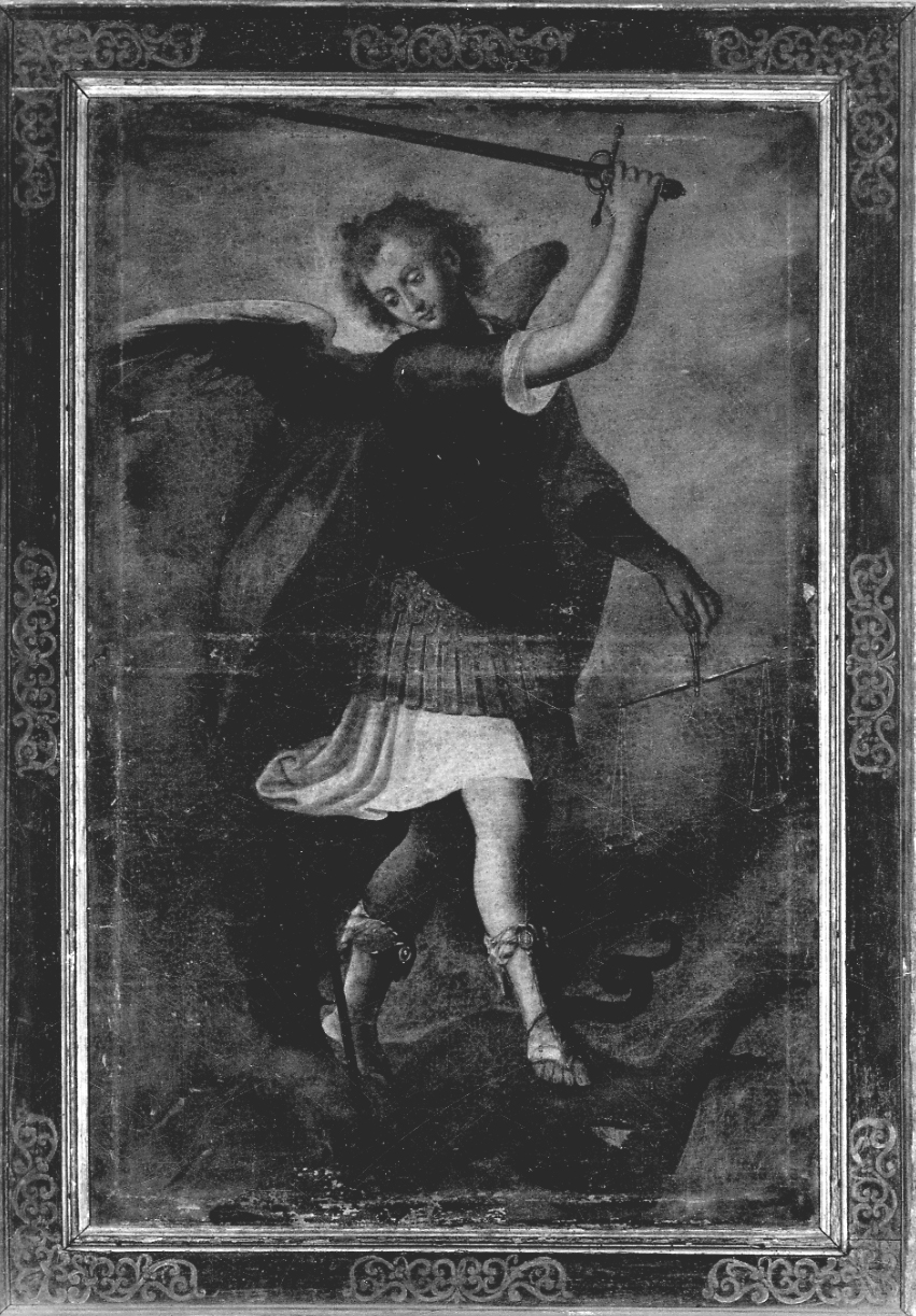 San Michele Arcangelo combatte Satana (dipinto, opera isolata) di Caccia Guglielmo detto Moncalvo (bottega) (secondo quarto sec. XVII)