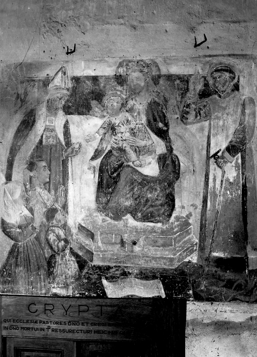 Madonna con Bambino tra santi e donatori (dipinto, opera isolata) - ambito piemontese (seconda metà sec. XV)