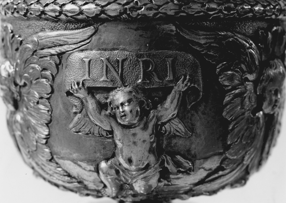 angioletto con iscrizione (decorazione a sbalzo, elemento d'insieme) di Sibut Jean (seconda metà sec. XVII)