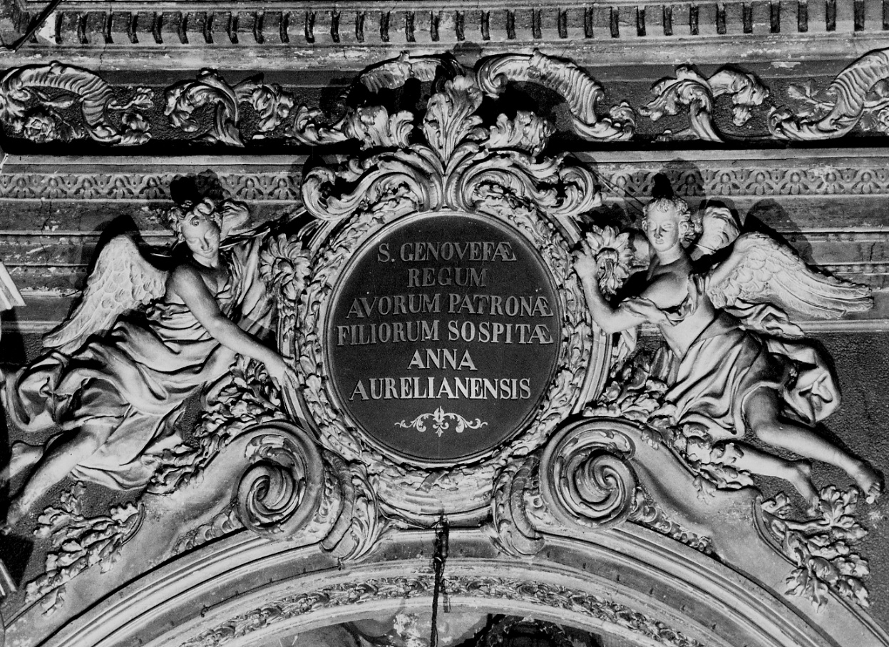 angeli con iscrizione (decorazione plastica, opera isolata) di Neurone Cesare Giuseppe (inizio sec. XVIII)