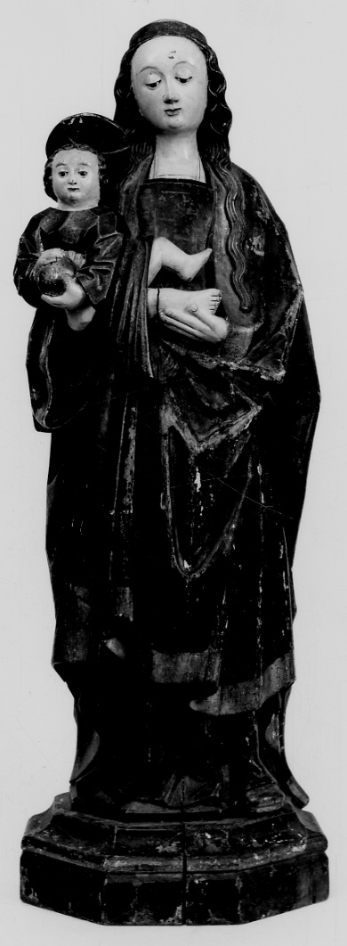 Madonna con Bambino (gruppo scultoreo, opera isolata) di Maestro della Messa di San Gregorio di Chateau Beaulard (inizio sec. XVI)