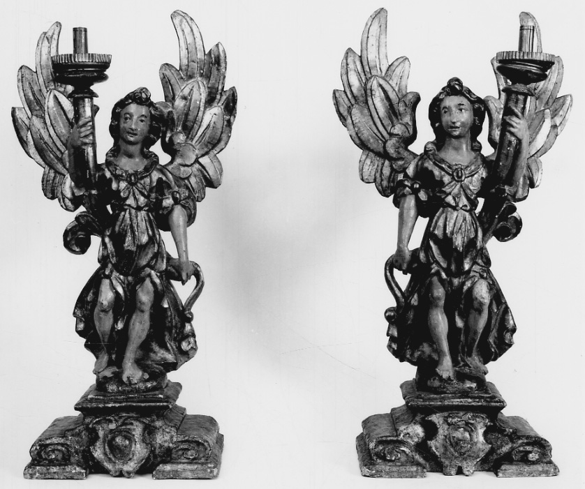 angelo reggicandelabro (statua, serie) - bottega savoiarda (seconda metà sec. XVII)