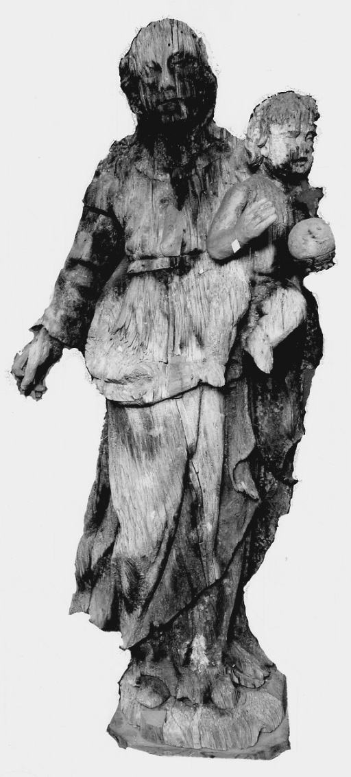 Madonna con Bambino (statua, elemento d'insieme) - bottega franco-piemontese (fine sec. XVII)