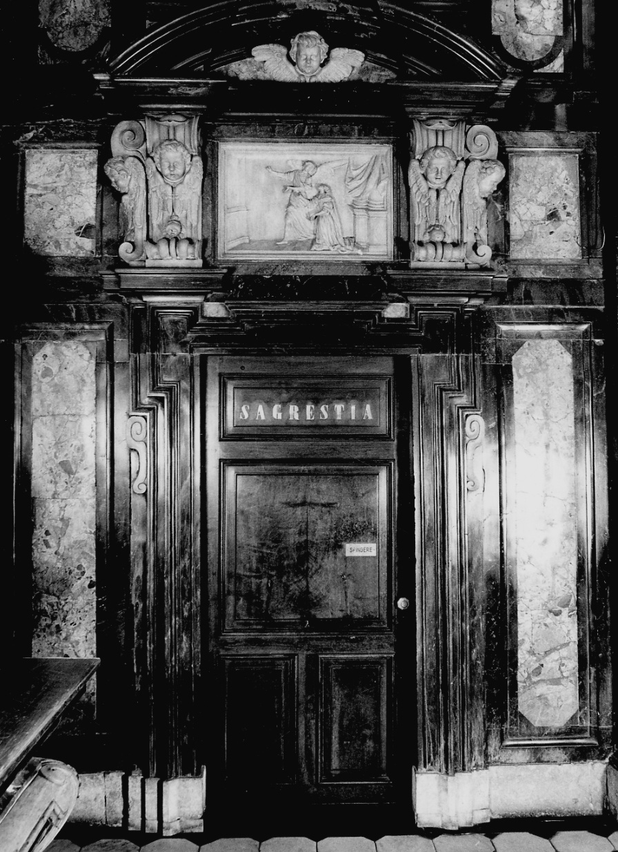 mostra di porta, insieme di Carlone Tommaso (terzo quarto sec. XVII)