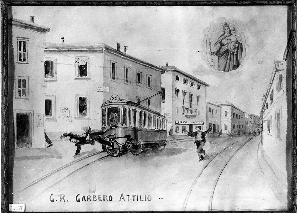 Intervento della Madonna della Consolata per sventare un incidente (ex voto, opera isolata) - ambito piemontese (prima metà sec. XX)