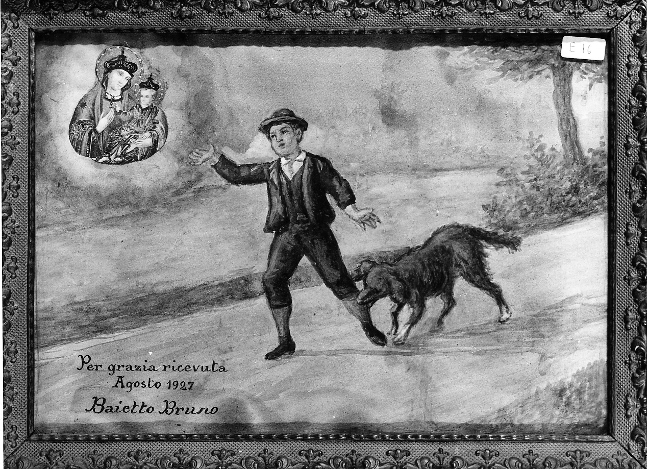 Intervento della Madonna della Consolata per sventare un incidente (ex voto, opera isolata) - ambito piemontese (secondo quarto sec. XX)