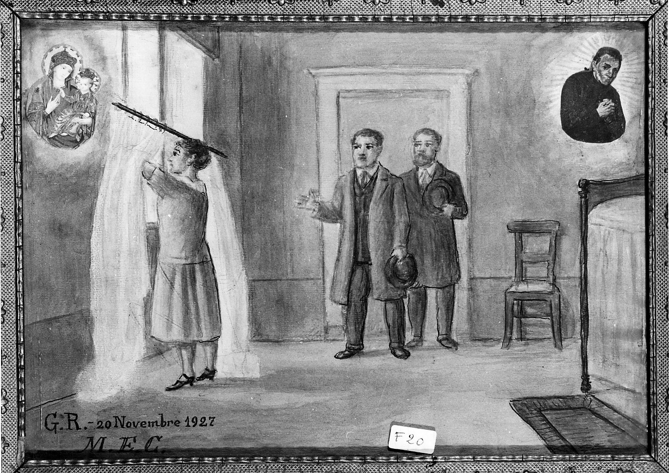 Intervento della Madonna della Consolata per sventare un incidente (ex voto, opera isolata) - ambito piemontese (secondo quarto sec. XX)