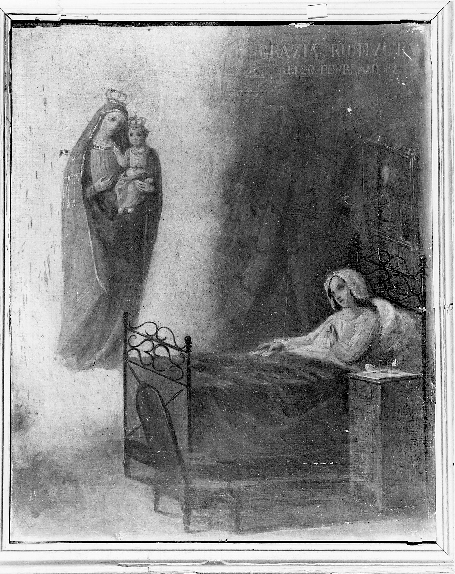 Intervento della Madonna della Consolata per guarigione (ex voto, opera isolata) - ambito piemontese (ultimo quarto sec. XIX)