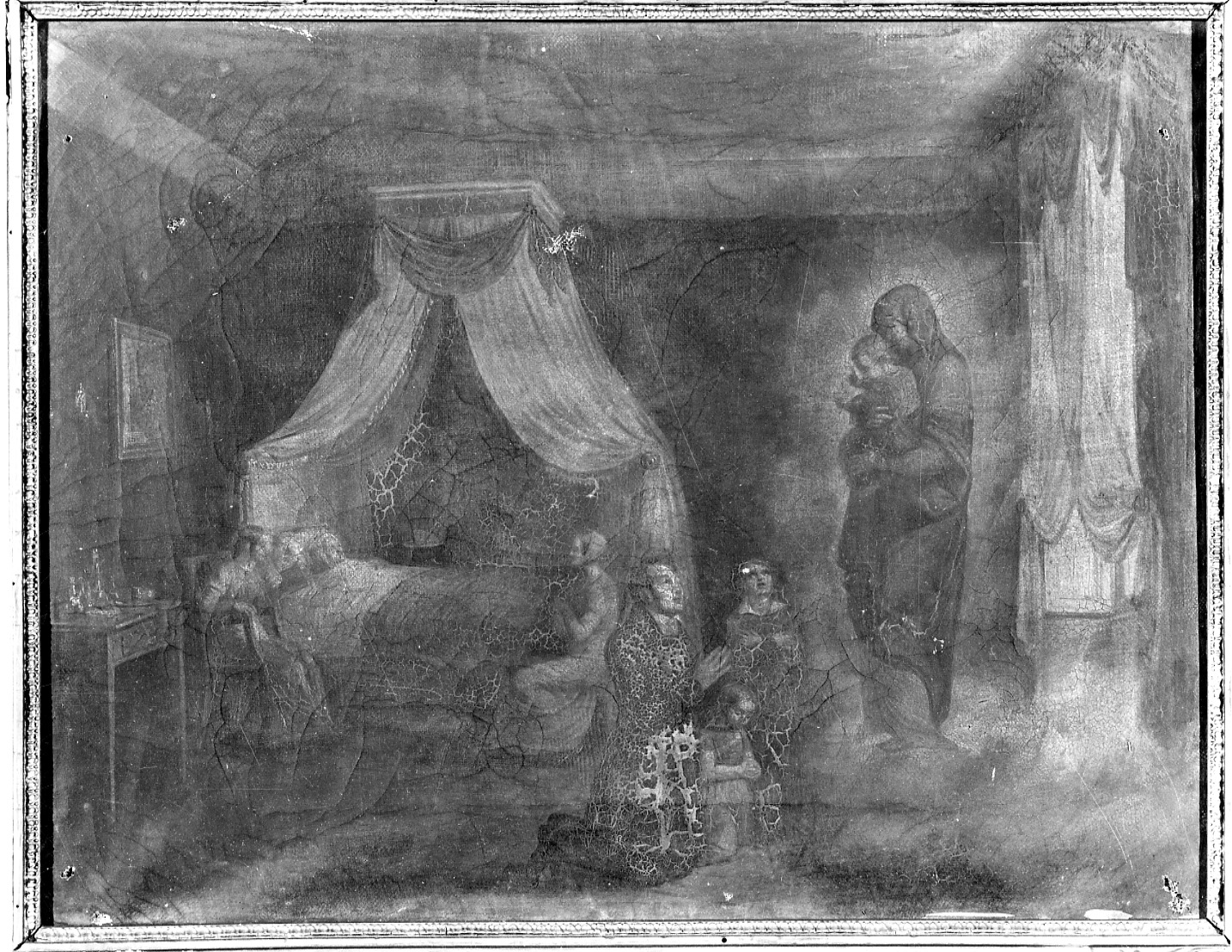 Intervento della Madonna della Consolata per guarigione (ex voto, opera isolata) di Morgari Rodolfo (secondo quarto sec. XIX)