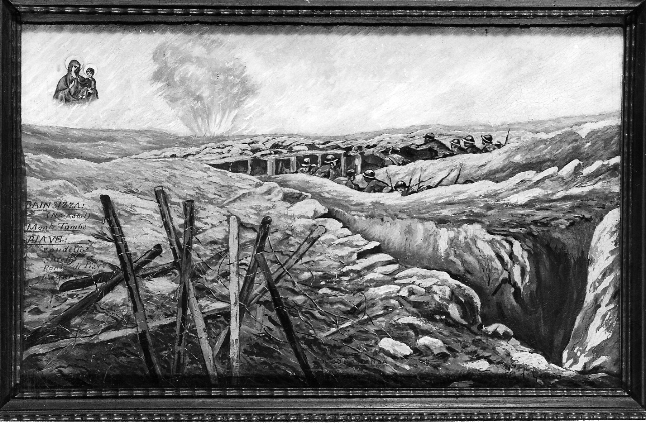 Intervento della Madonna della Consolata per salvare dalla guerra (ex voto, opera isolata) di Balbo I (primo quarto sec. XX)